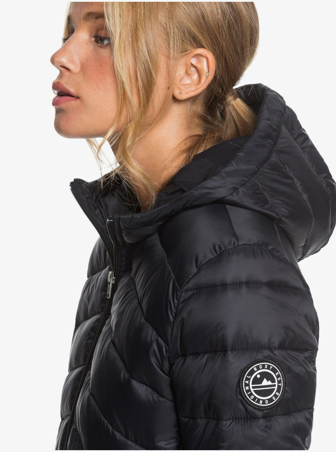 Roxy Womens Coast Road Lightweight Packable Puffer Jacket Anthracite