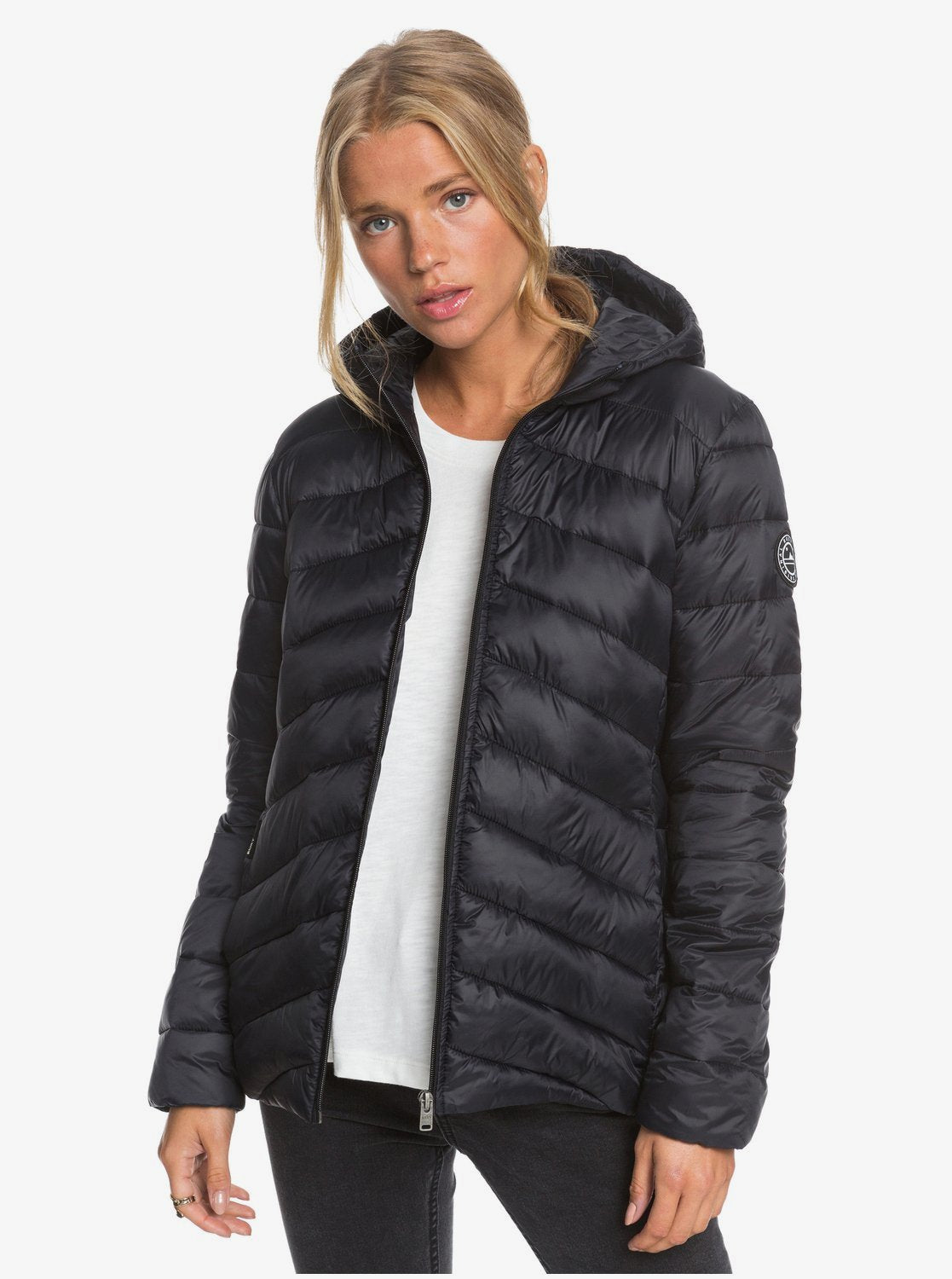 Roxy Womens Coast Road Lightweight Packable Puffer Jacket Anthracite