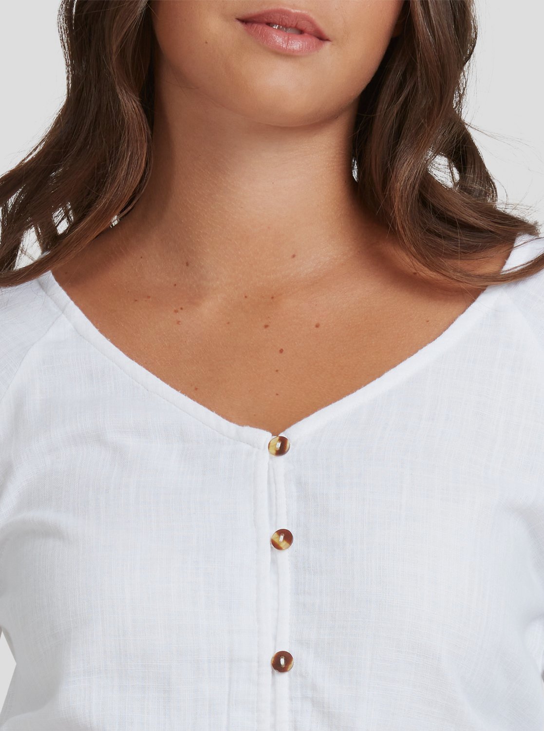 Roxy Womens Florence Long Sleeve Top Bright white