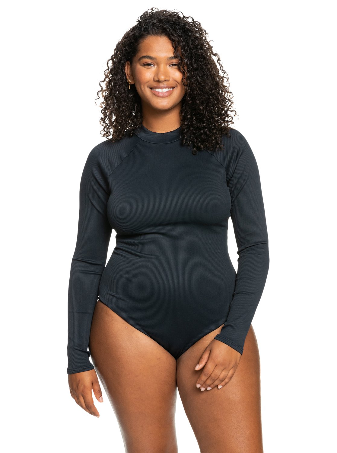 Roxy Womens Mind Of Freedom Long Sleeve UPF 50 One Piece Swimsuit ANTHRACITE