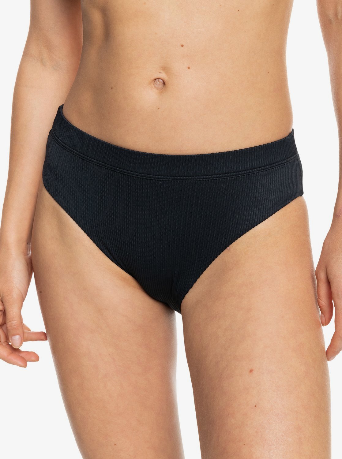 Roxy Womens Rib Roxy Love The Shorey Bikini Bottoms ANTHRACITE