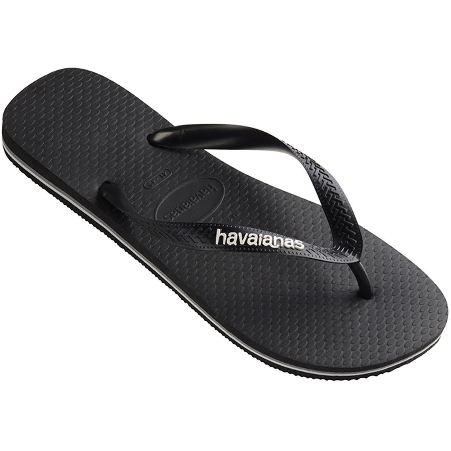 Rubber Logo Thongs Black Glacial White