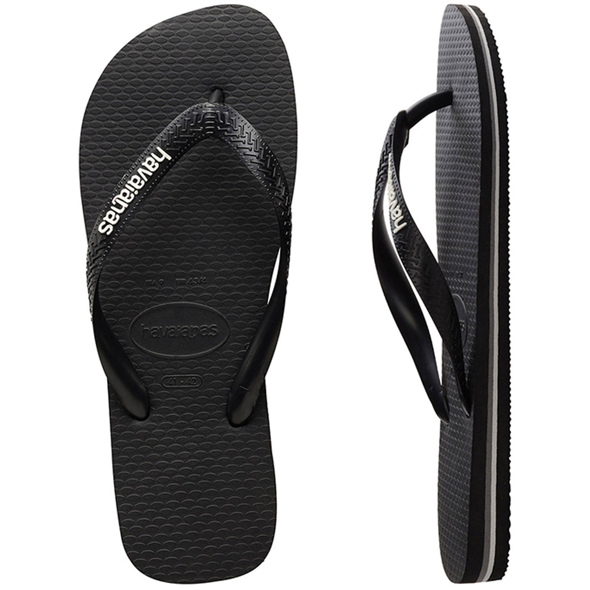 Rubber Logo Thongs Black Glacial White