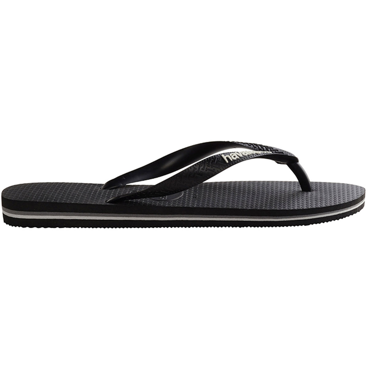 Rubber Logo Thongs Black Glacial White