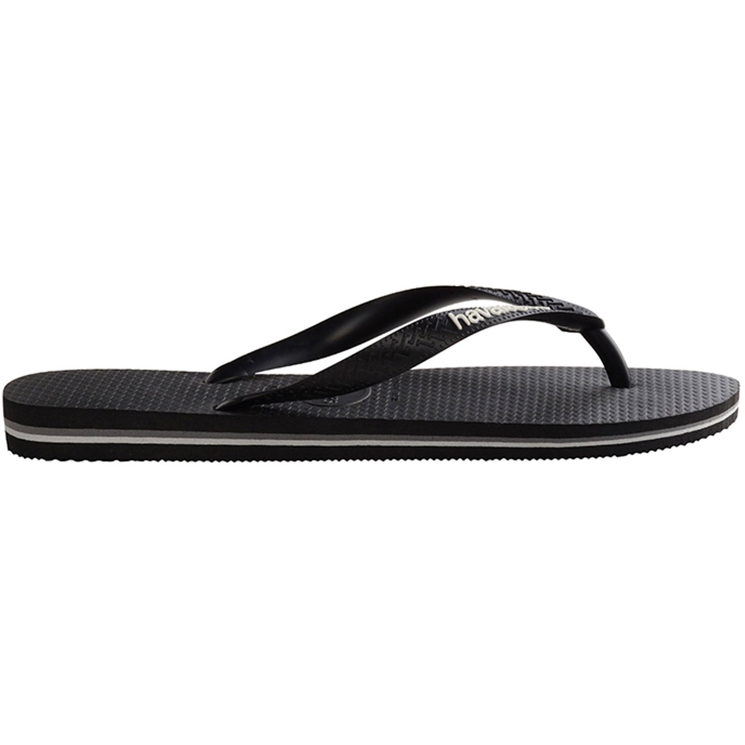 Rubber Logo Thongs Black Glacial White