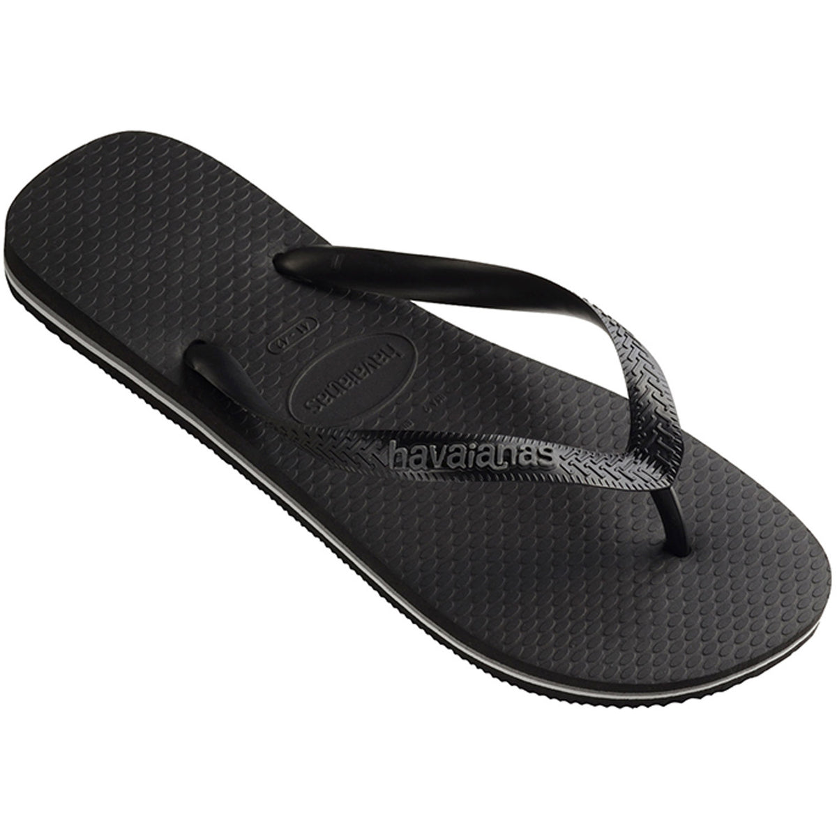 Rubber Logo Thongs Black Steel Grey