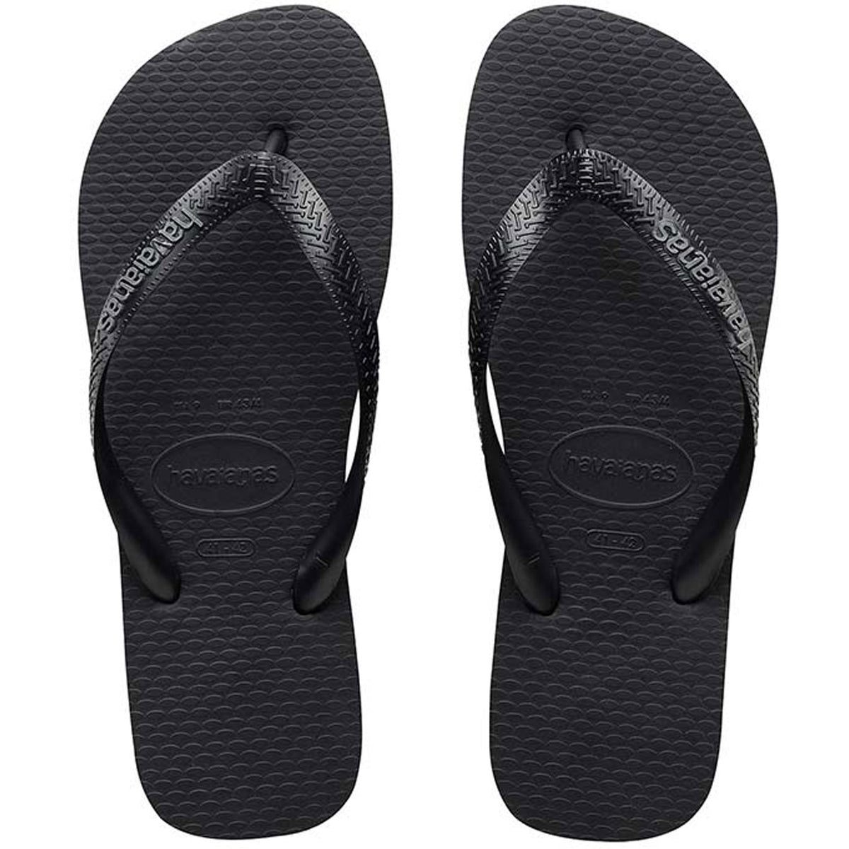Rubber Logo Thongs Black Steel Grey