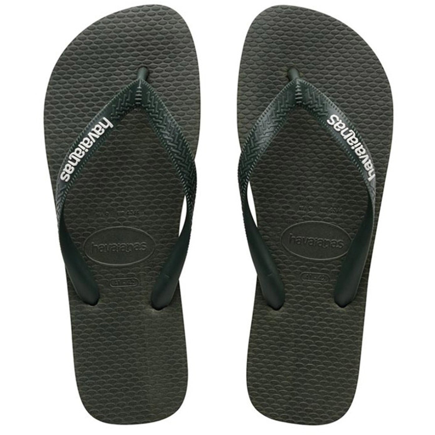 Rubber Logo Thongs Olive Green