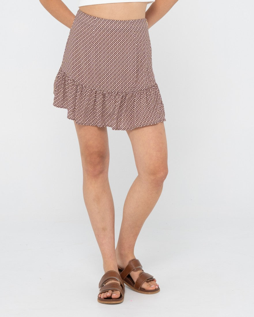Rusty Cross My Heart Mini Skirt COCOA BROWN