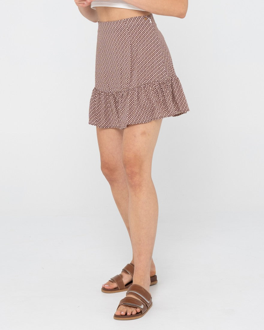 Rusty Cross My Heart Mini Skirt COCOA BROWN