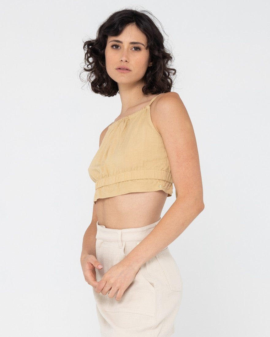 Rusty Saltwater Reversible Crop Top PASTEL YELLOW