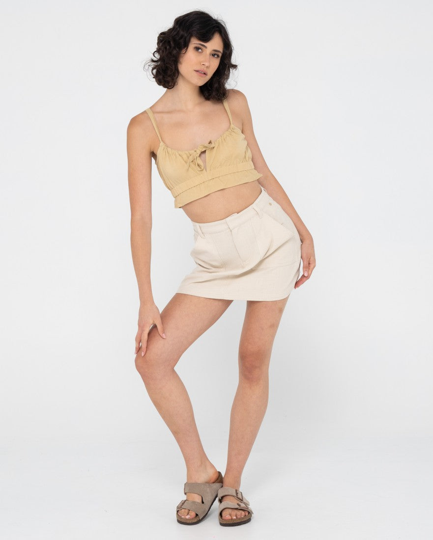 Rusty Saltwater Reversible Crop Top PASTEL YELLOW
