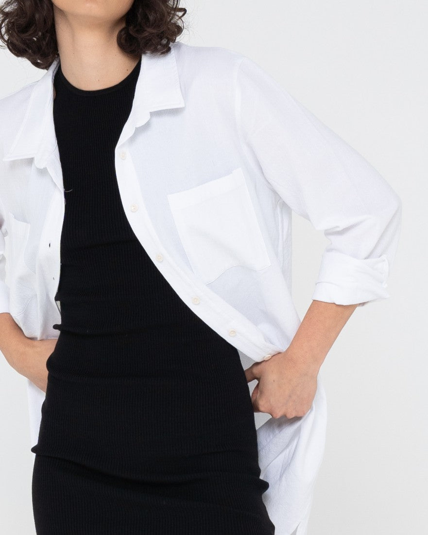 Rusty Sicily Beach Shirt Dress WHITE