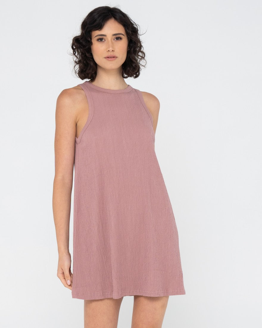 Rusty Stolen Hearts Tank Dress VINTAGE PINK