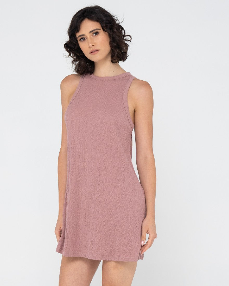 Rusty Stolen Hearts Tank Dress VINTAGE PINK