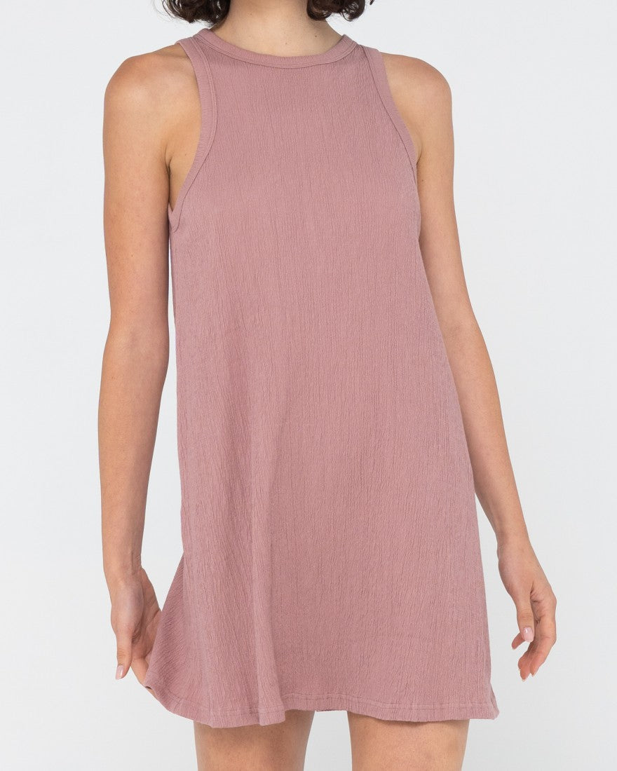 Rusty Stolen Hearts Tank Dress VINTAGE PINK