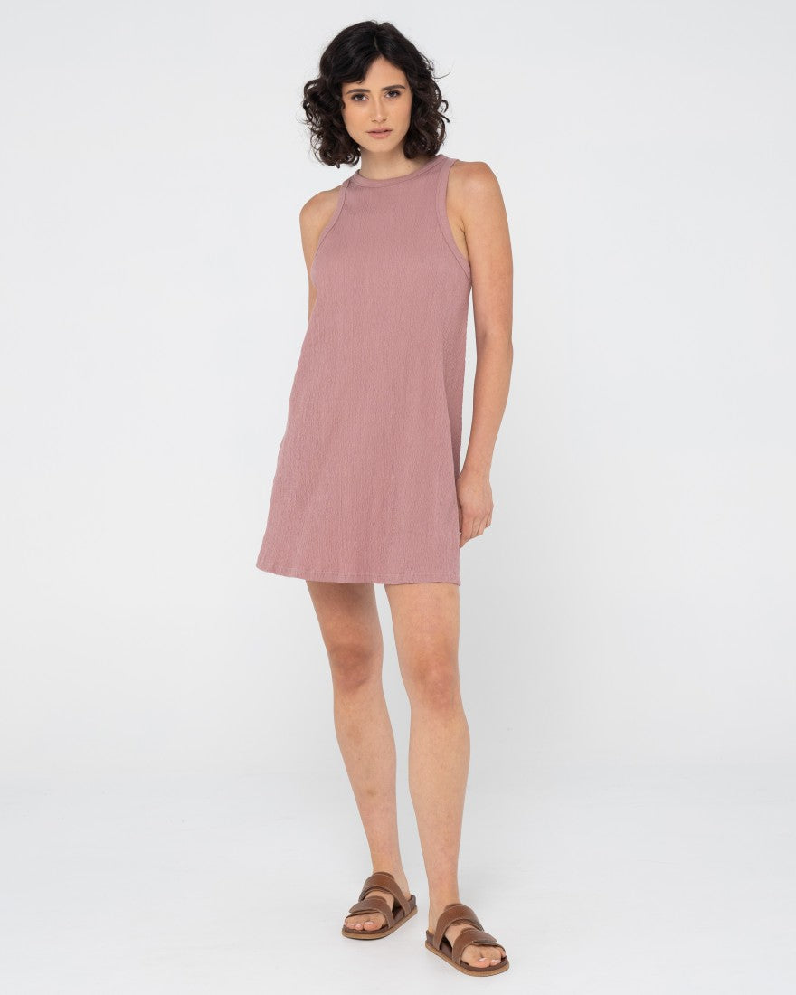 Rusty Stolen Hearts Tank Dress VINTAGE PINK