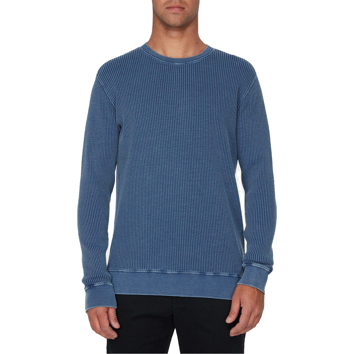 Rvca Carded Waffle Crew Seattle Blue