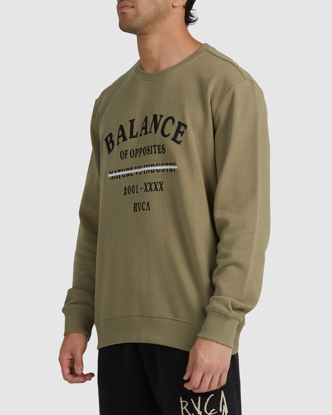 RVCA CROSSED OUT CREW ALOE