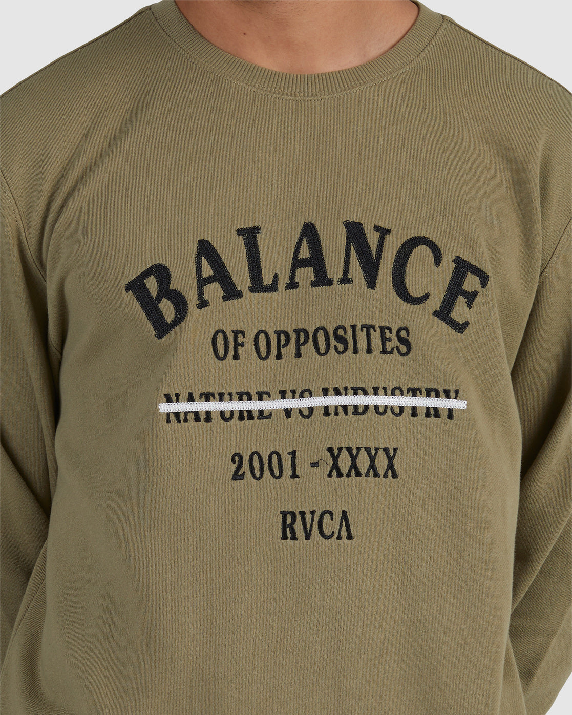 RVCA CROSSED OUT CREW ALOE