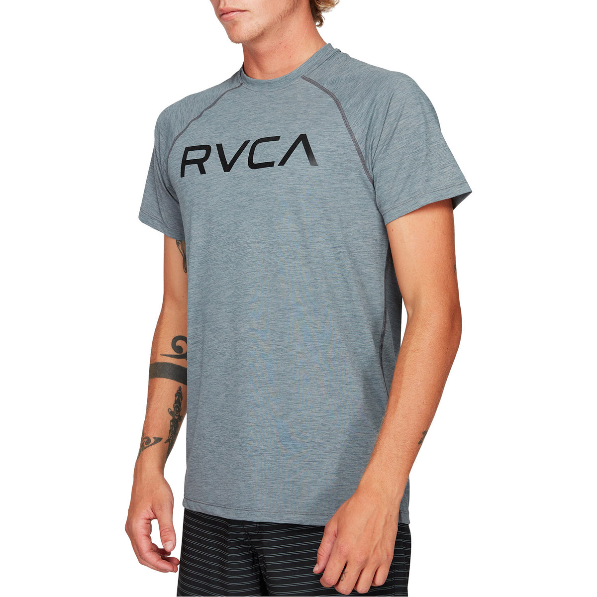 RVCA Micro Mesh Rashie Grey Noise