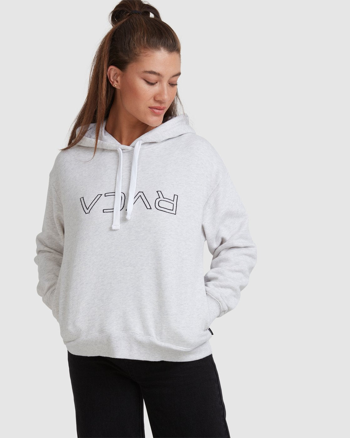 RVCA RVCA FLIPPED HOODIE Snow marle