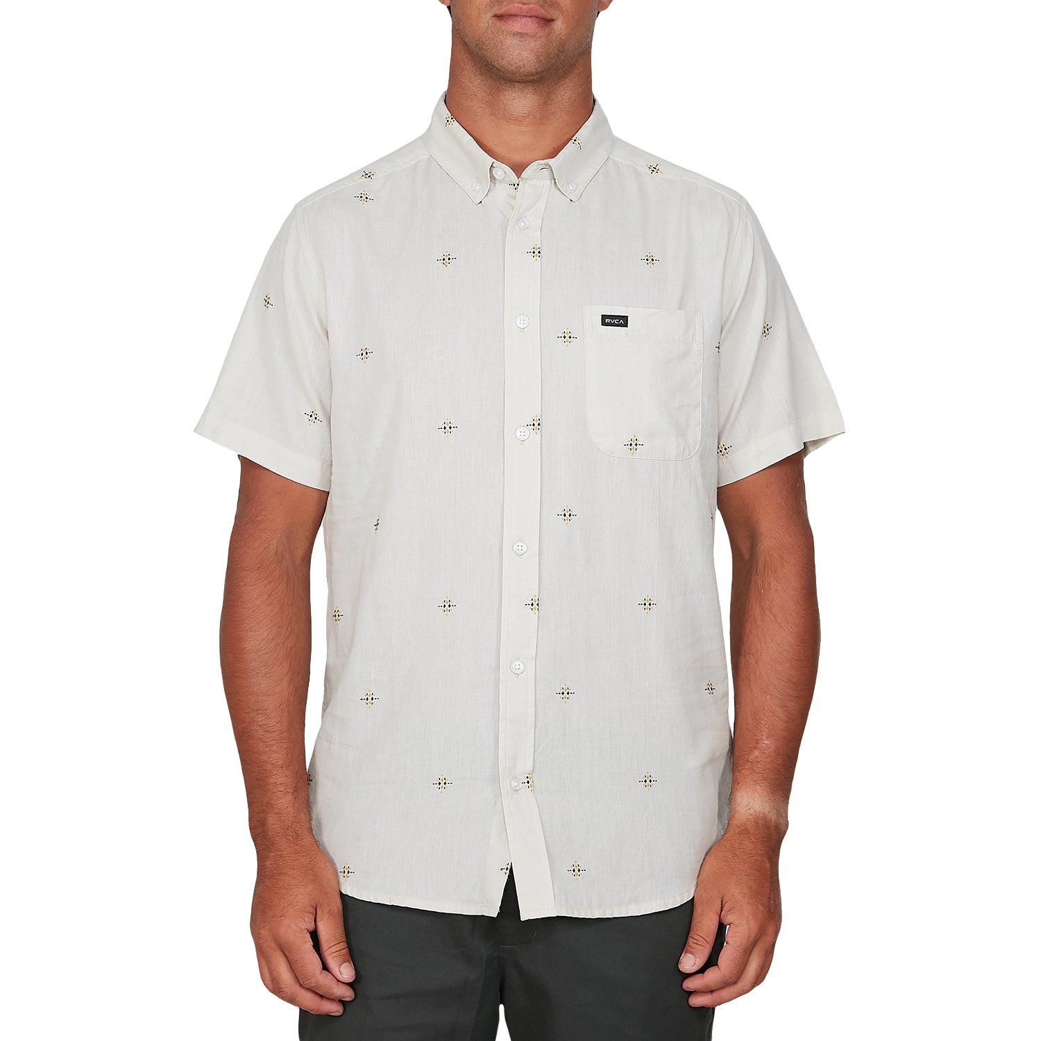 RVCA That'll Do Dobby Dress Shirt Silver Bleach