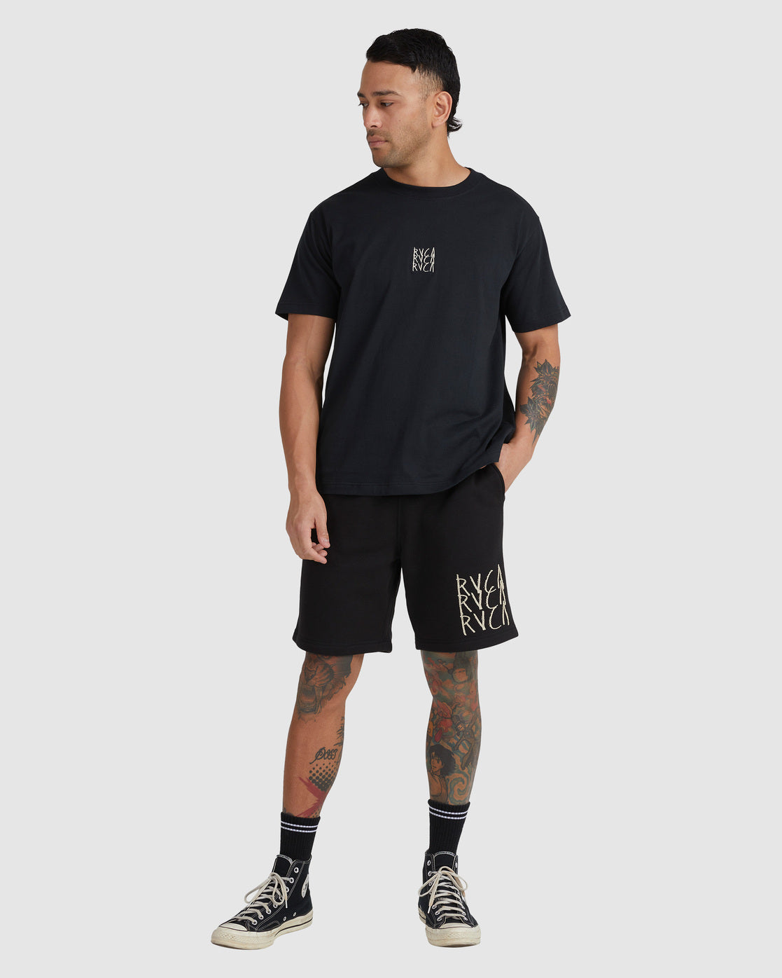 RVCA TRIPLE DECKER SHORT BLACK