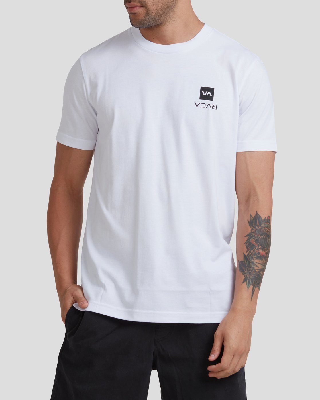 RVCA Upstate Short Organic Sleeve Tee WHITE