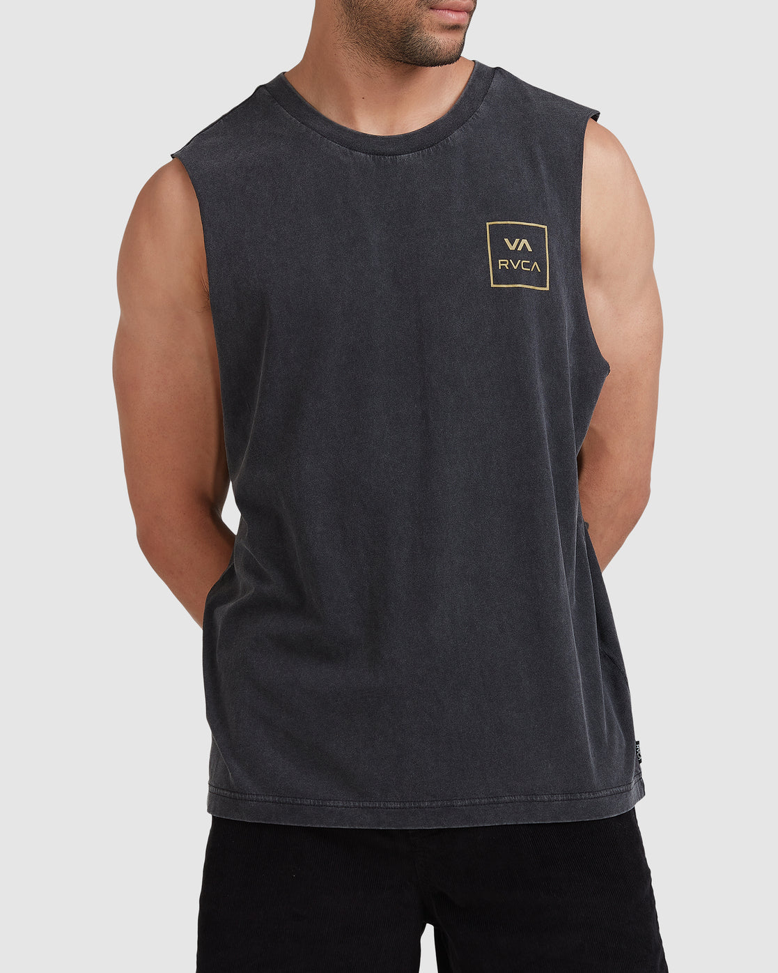 RVCA VA ALL THE WAYS MUSCLE BLACK ACID