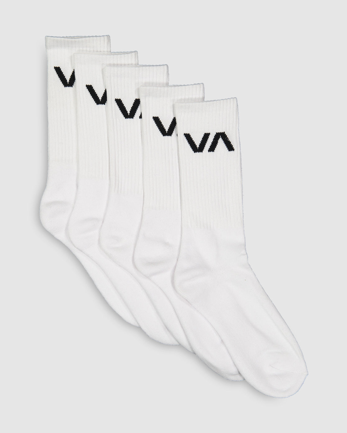 RVCA Va Sport Sock 5 Pack WHITE