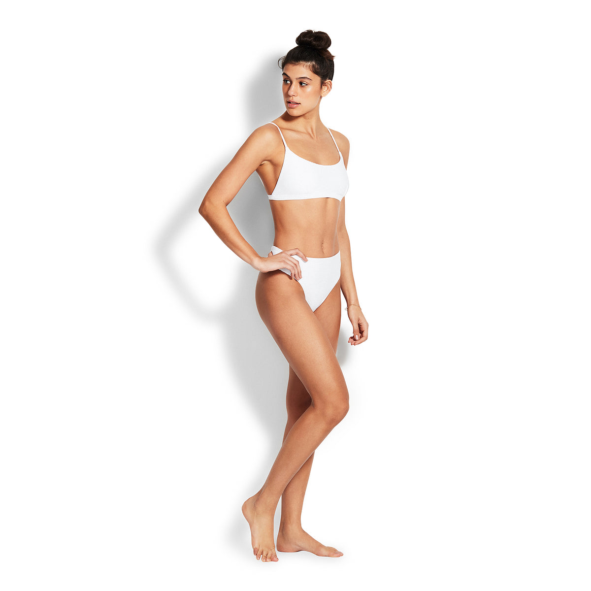 Seafolly Essentials Hi Rise Bikini Bottom White