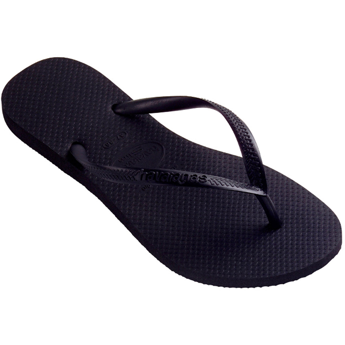 Slim Basic Thongs Black