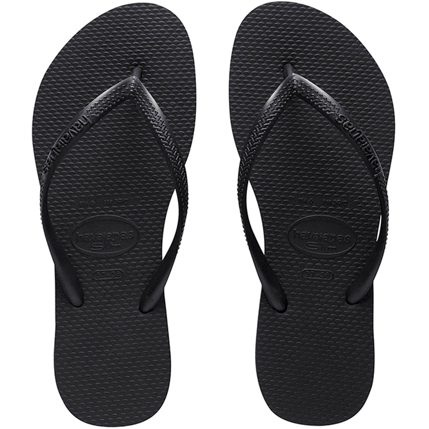 Slim Basic Thongs Black