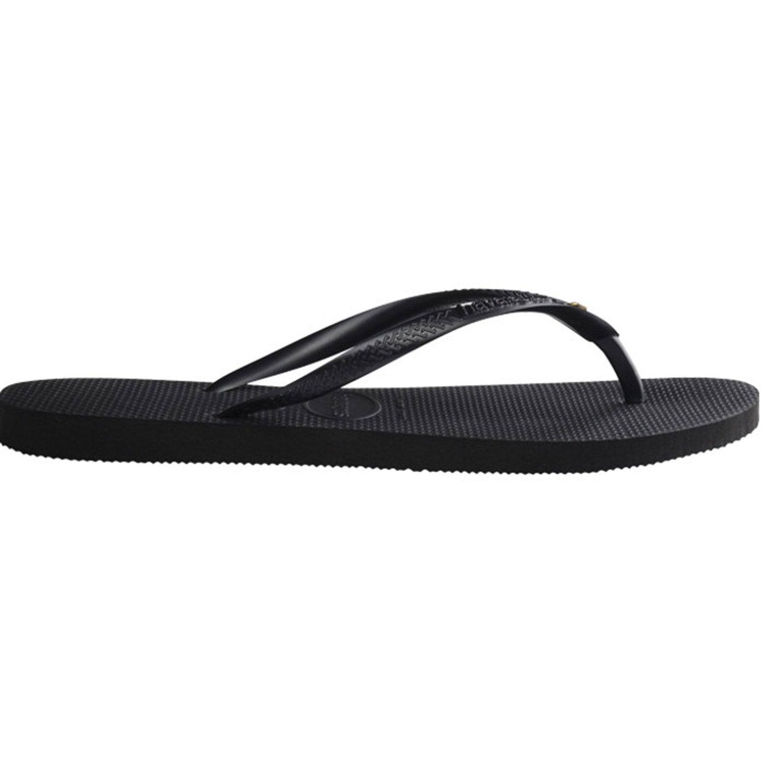 Slim Crystal Thongs Black