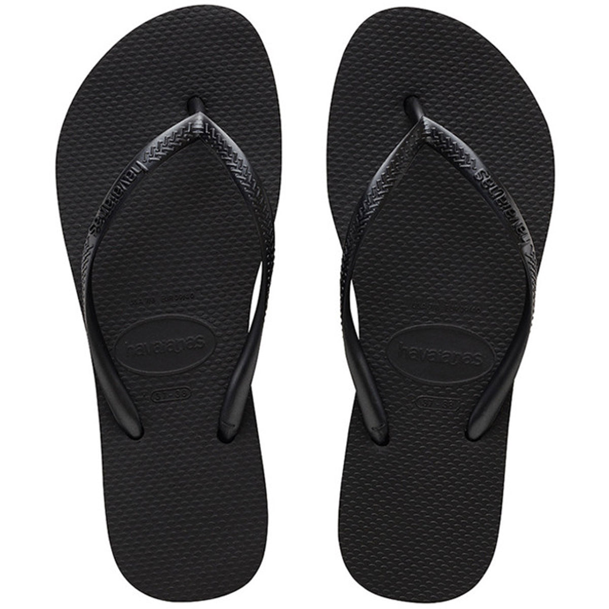 Slim Flatform Thongs Black