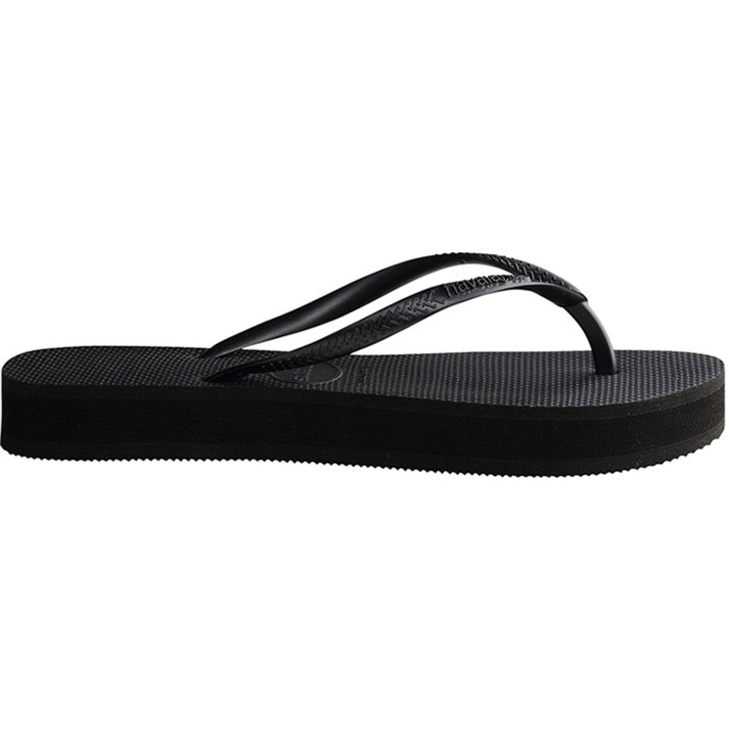 Slim Flatform Thongs Black