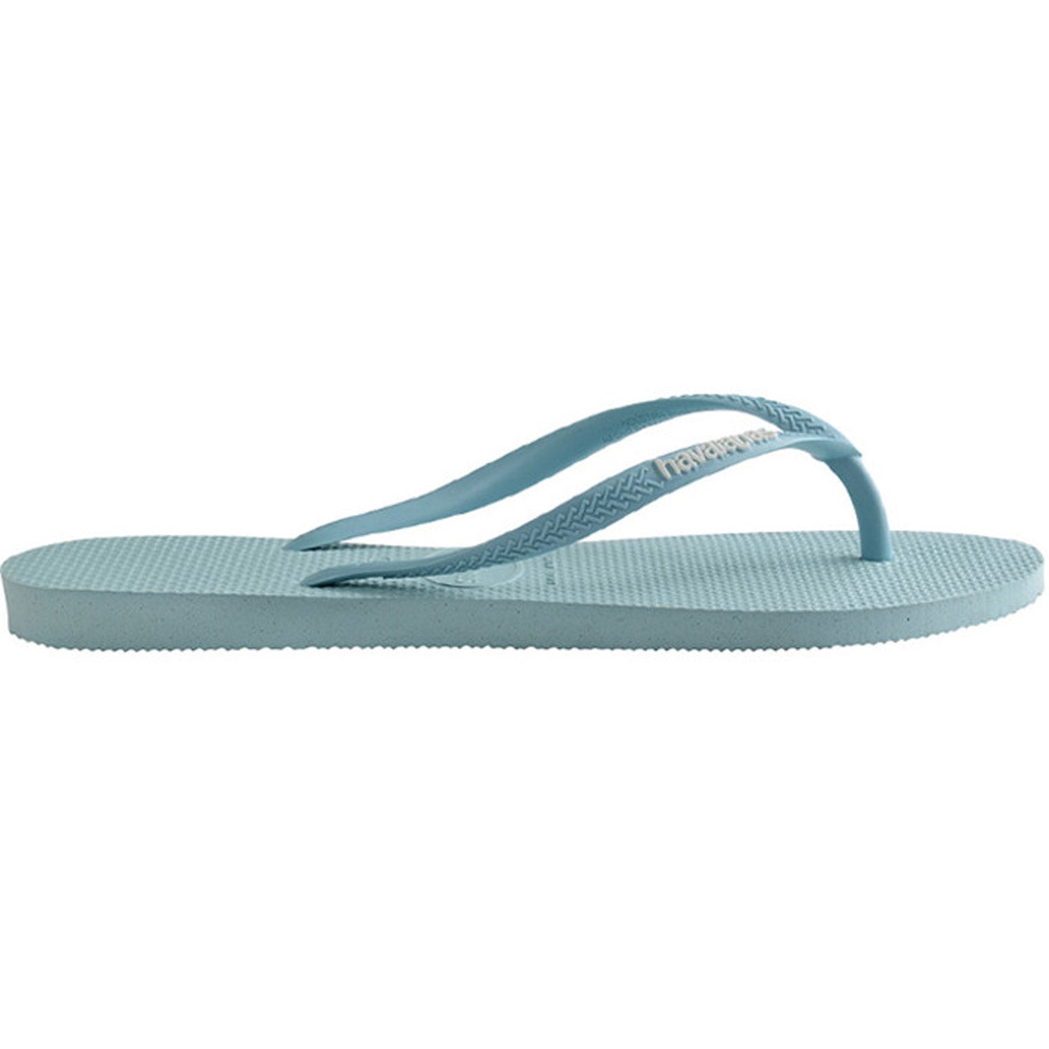 Slim Rubber Logo Thongs Sky Blue