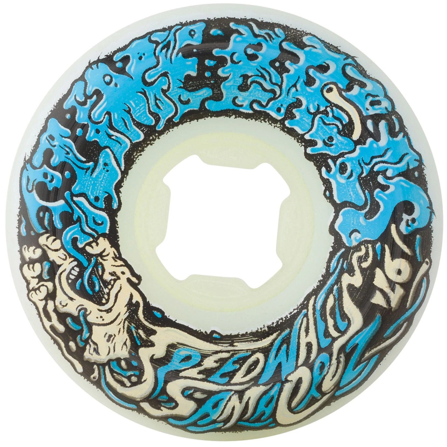 53mm Vomit Mini White Blue 97a Skateboard Wheels