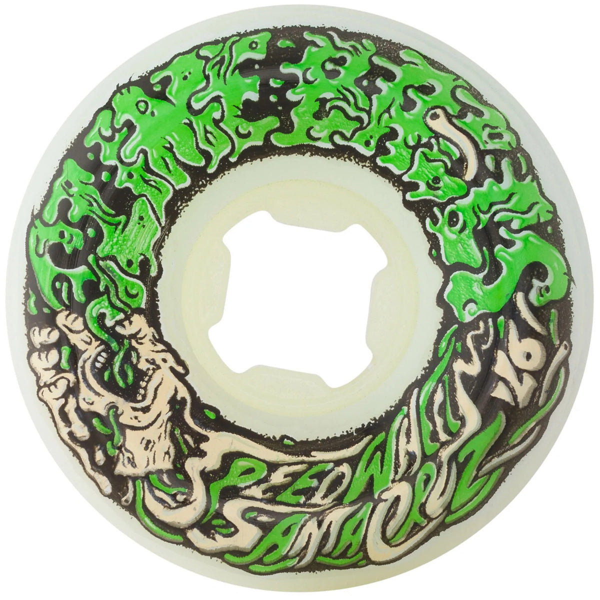 54mm Vomit Mini White Green 97a Skateboard Wheels