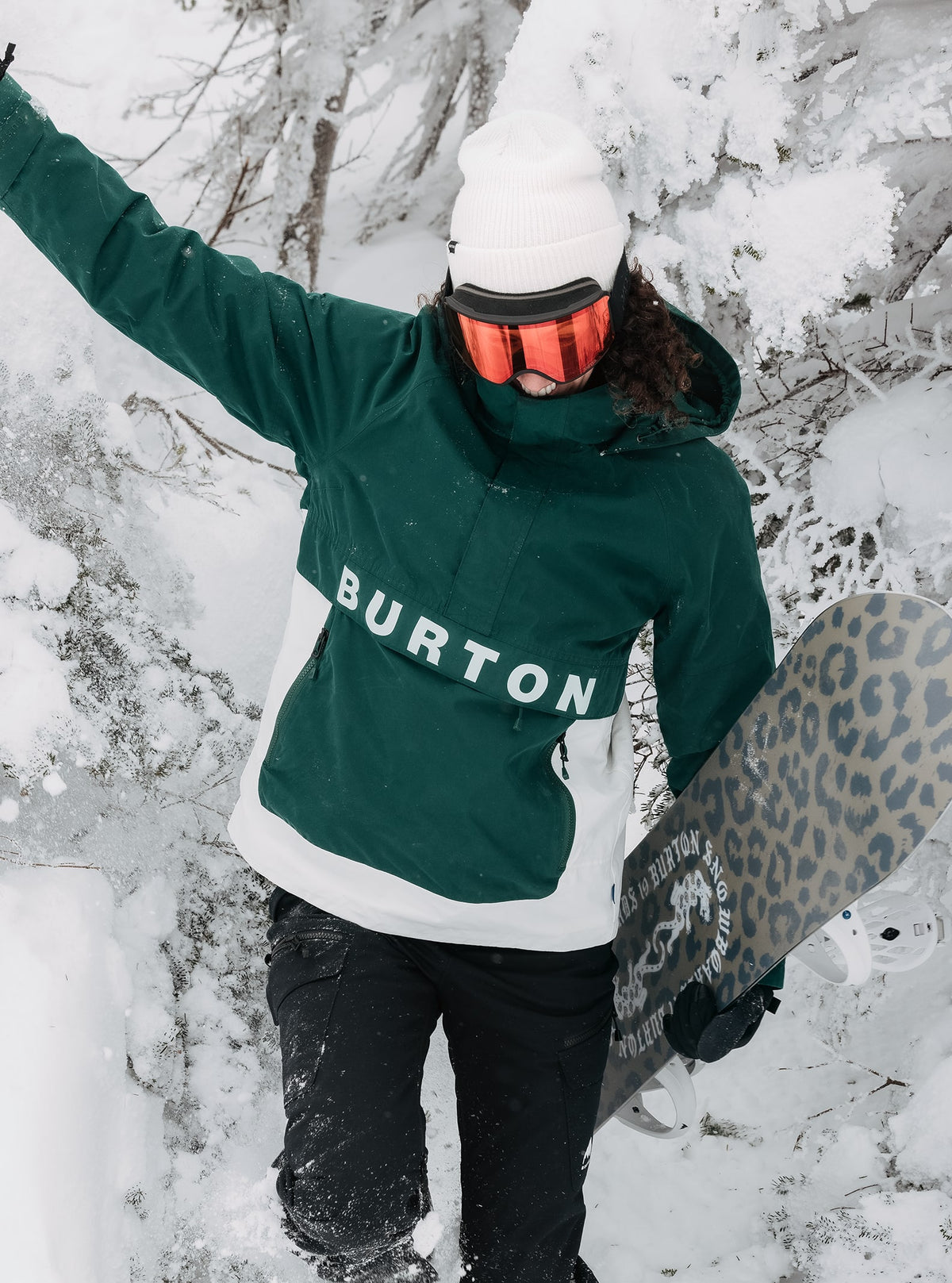 Burton Women's Burton Frostner 2L Anorak Jacket Botanical Garden/Stout White