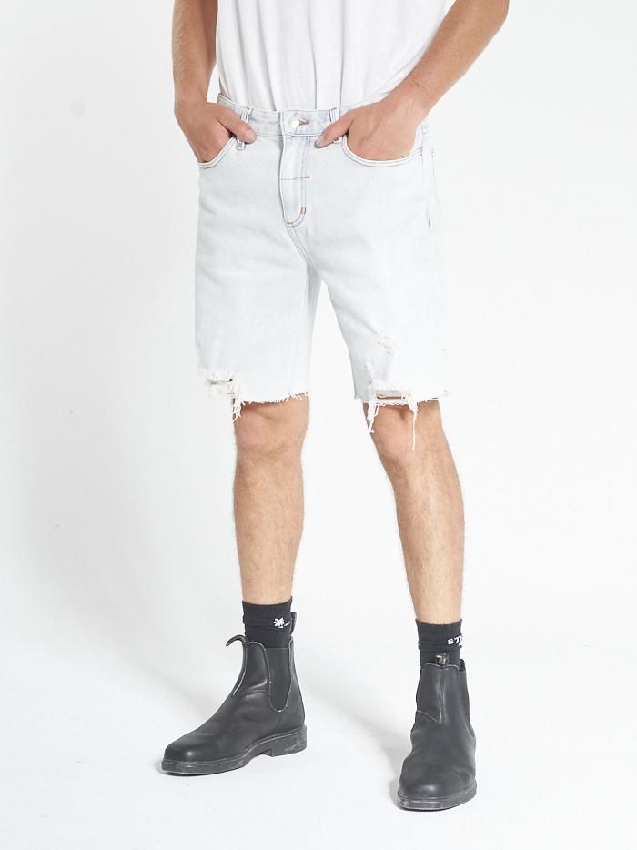 Thrills Destroyed Bones Denim Short - Light Blue Fade Light blue fade