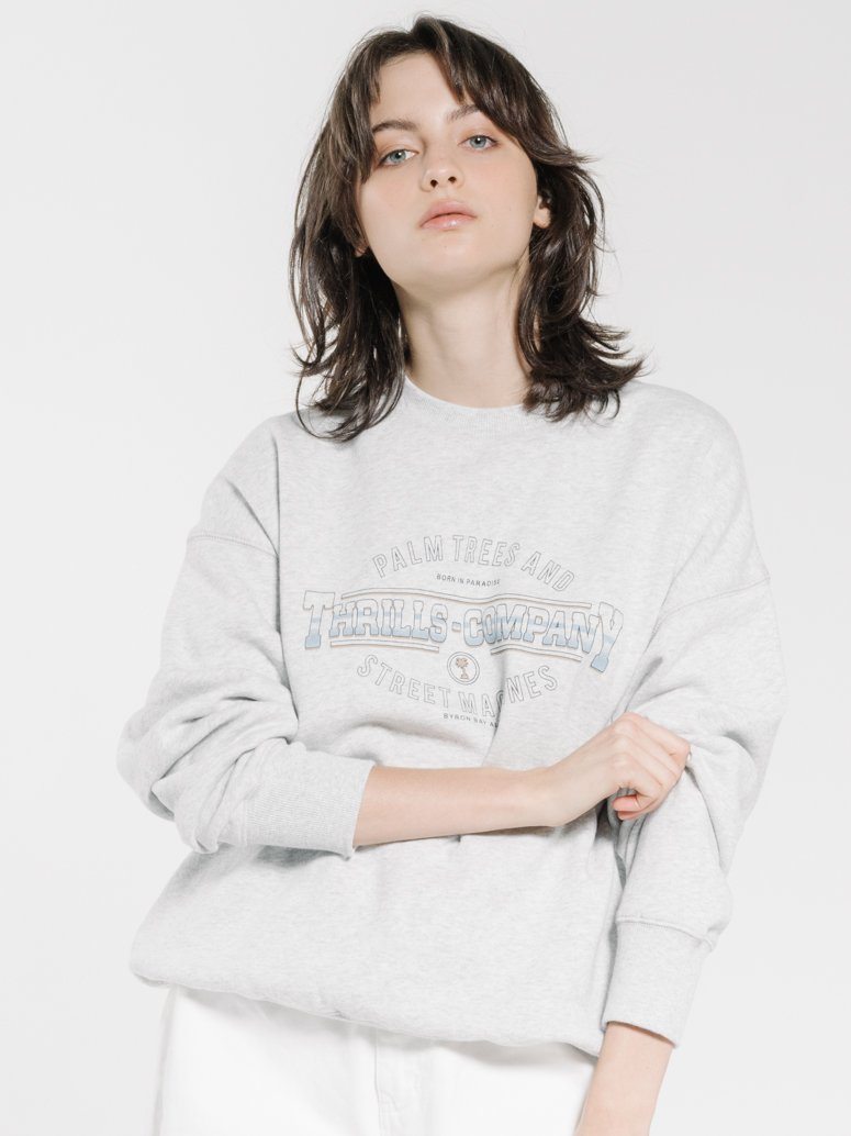 Thrills Diversion Slouch Crew - Snow Marle Snow marle