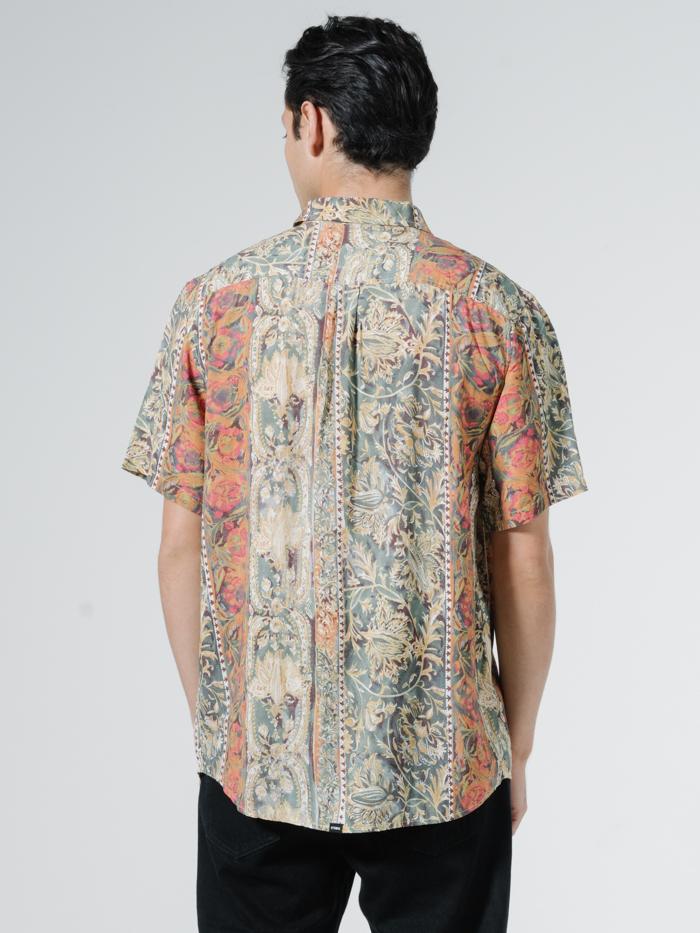 Thrills June Street Blues Short Sleeve Shirt - Cream Cream