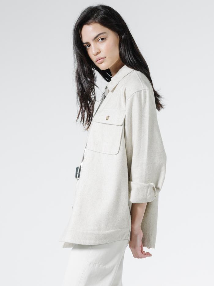 Thrills Tara Overshirt - Unbleached Unbleached