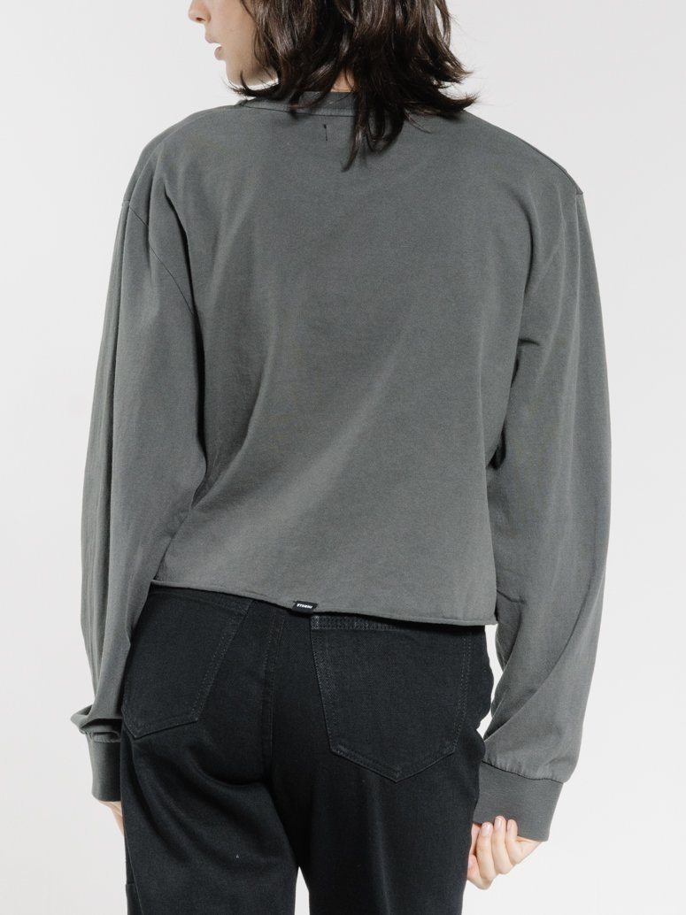 Thrills Wings of Steel Merch Crop LS Tee - Merch Black Merch black