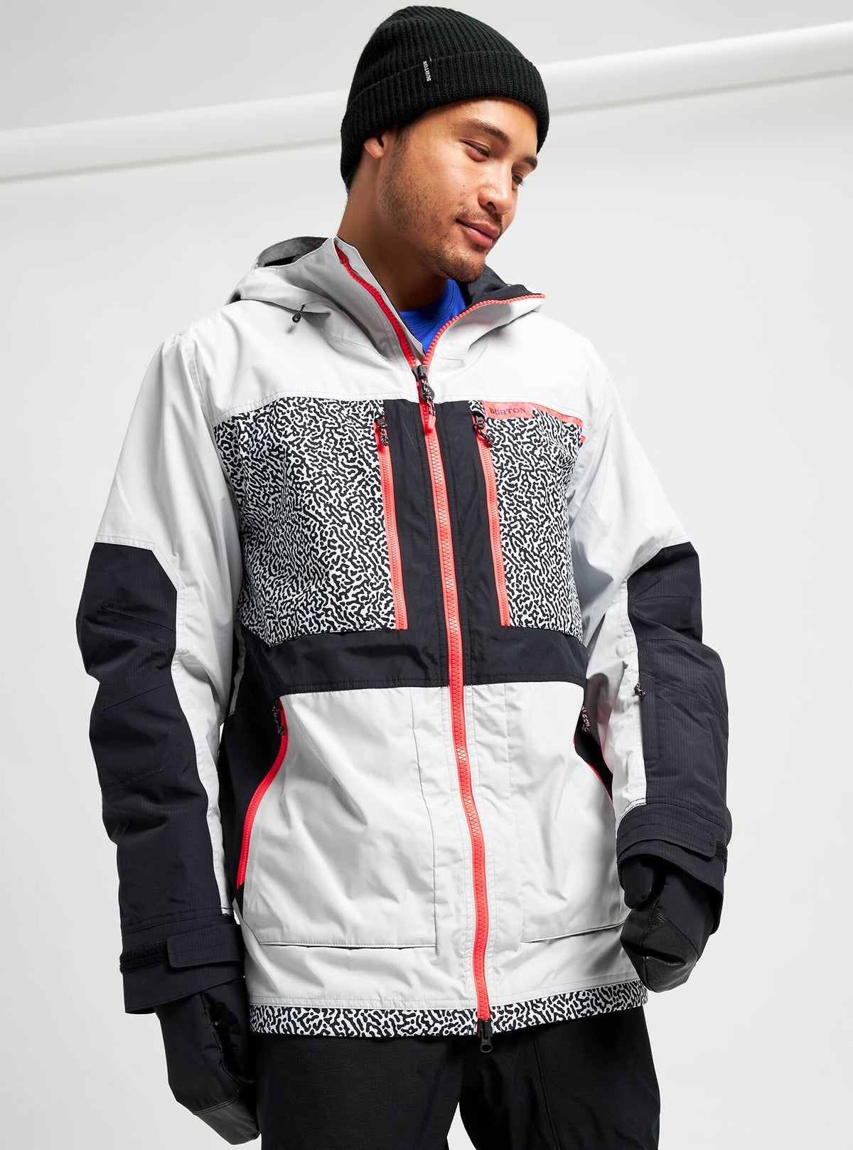 Burton Frostner Jacket 2022 Lunar gray / pj print / true black