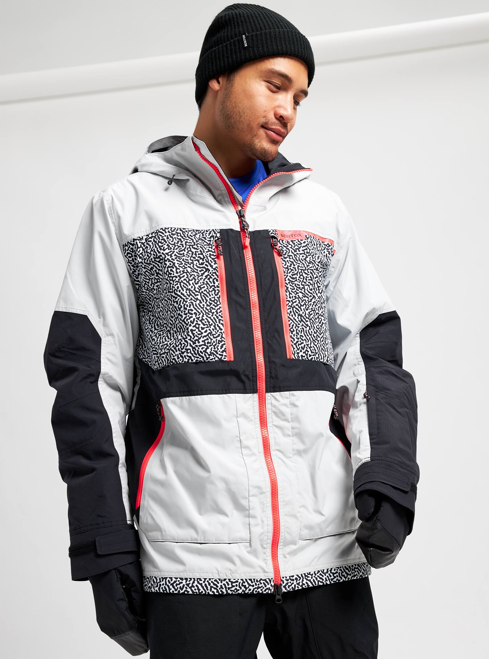 Burton Frostner Jacket 2022 Lunar gray / pj print / true black