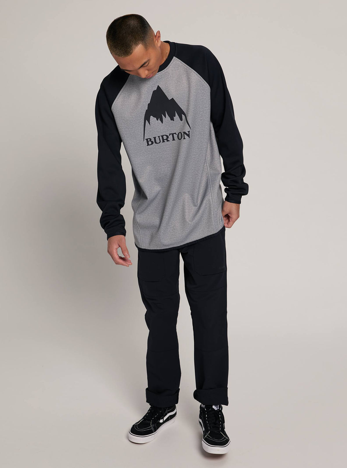 Burton Crown Weatherproof Pullover Crew 2022 Gray heather / true black