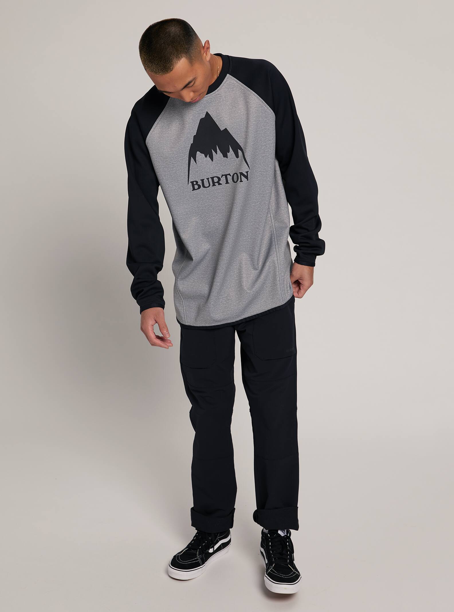 Burton Crown Weatherproof Pullover Crew 2022 Gray heather / true black